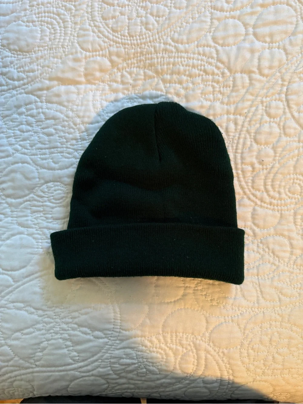 Green Knit Beanie Hat